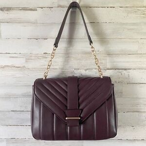NWOT Faux Leather Dark Plum Handbag